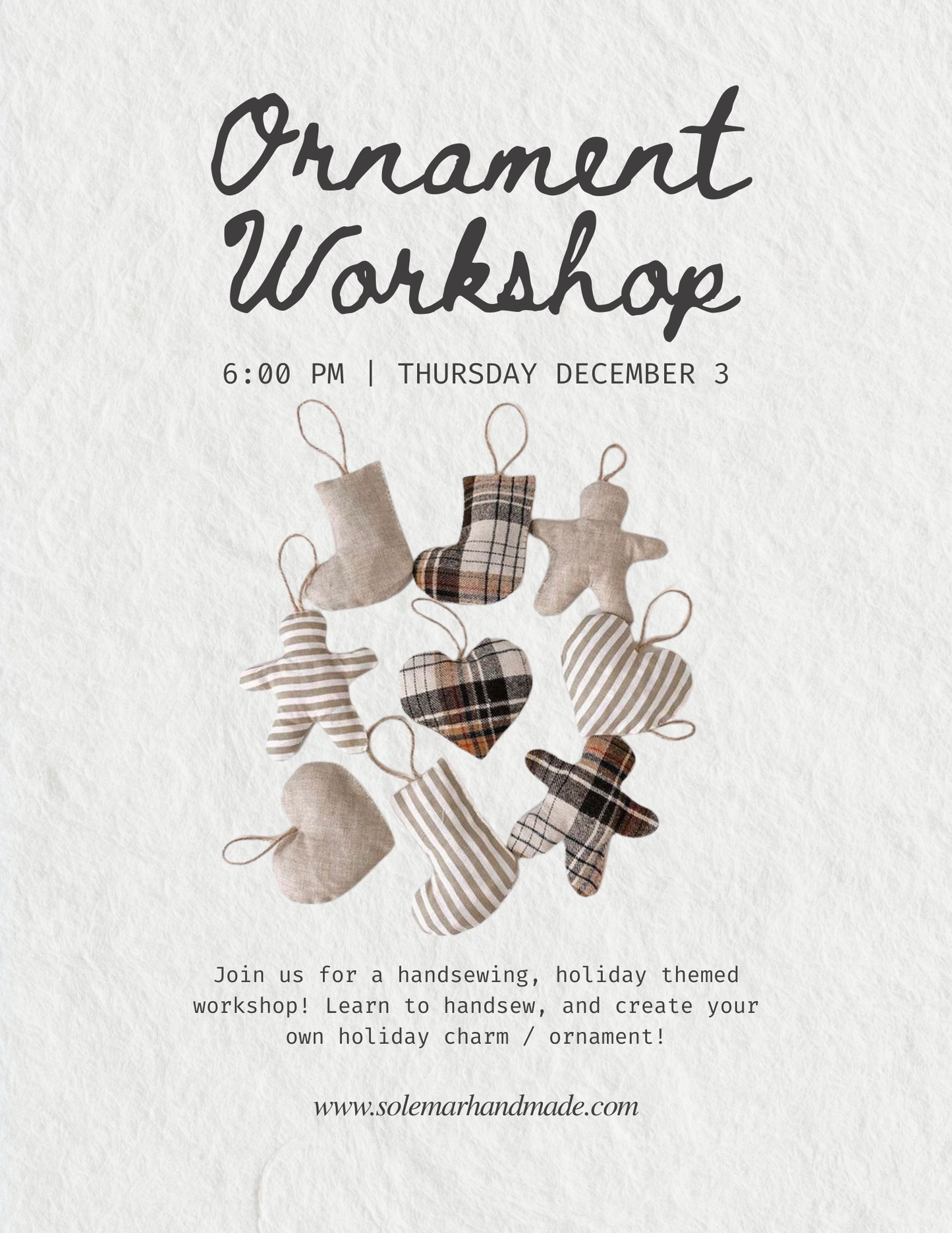 HOLIDAY COURSE SERIES: MAKE YOUR OWN HOLIDAY CHARMS / ORNAMENTS