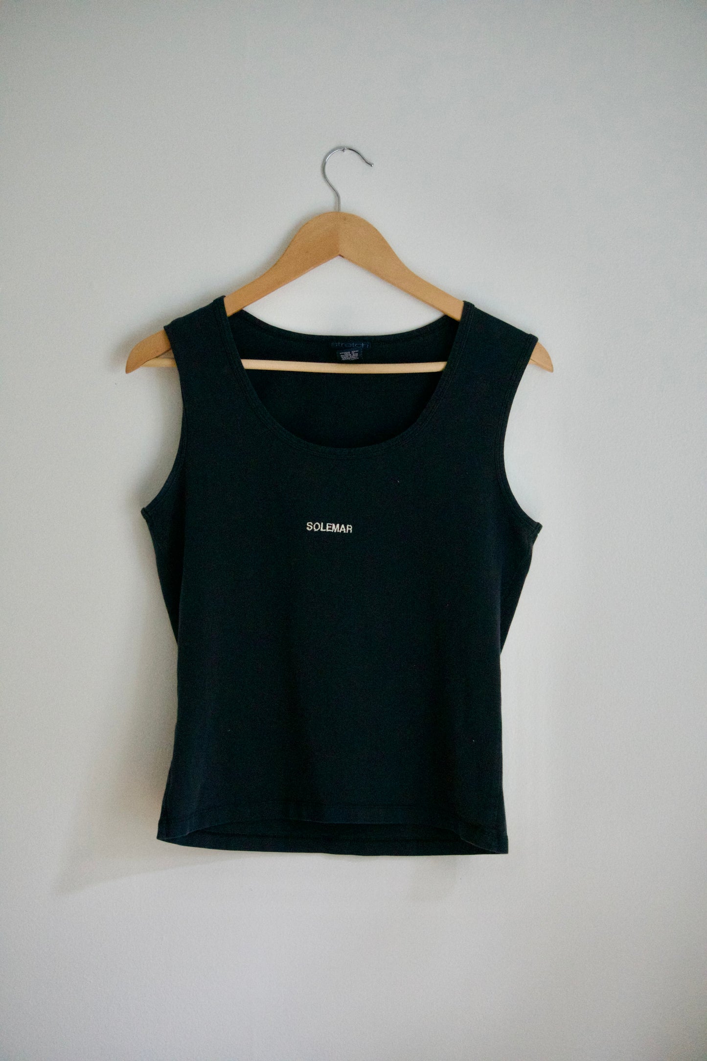 Medium Embroidered SOLEMAR Tank in Black