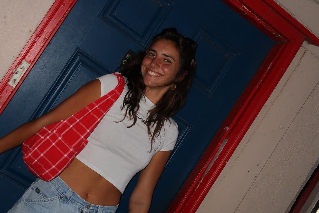 Red Plaid Boxy Slinger Chica