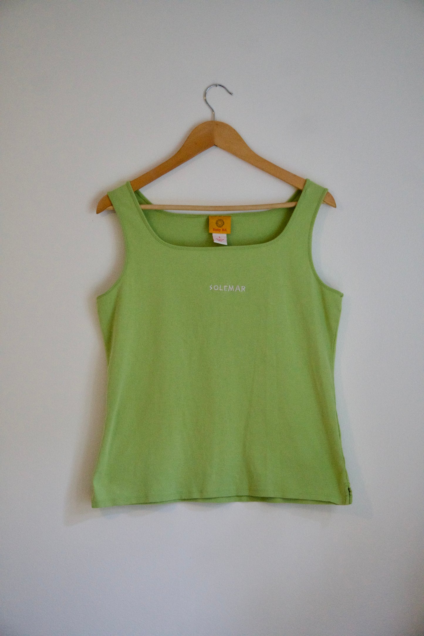 Size Large Embroidered Light Green SOLEMAR Tank
