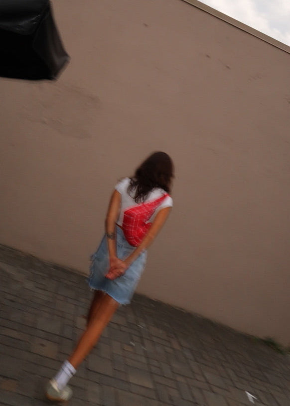 Red Plaid Boxy Slinger Chica
