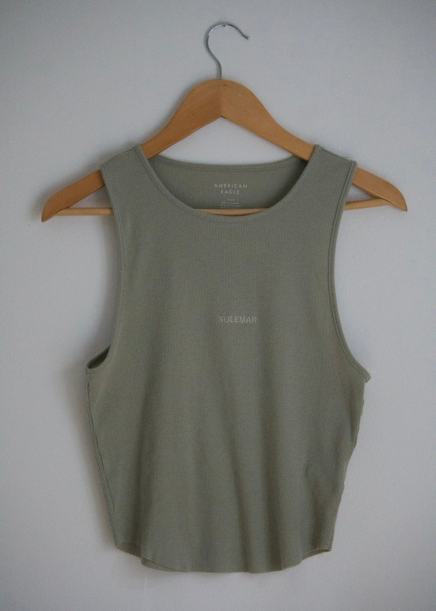 LARGE Embroidered SOLEMAR Tank in Green