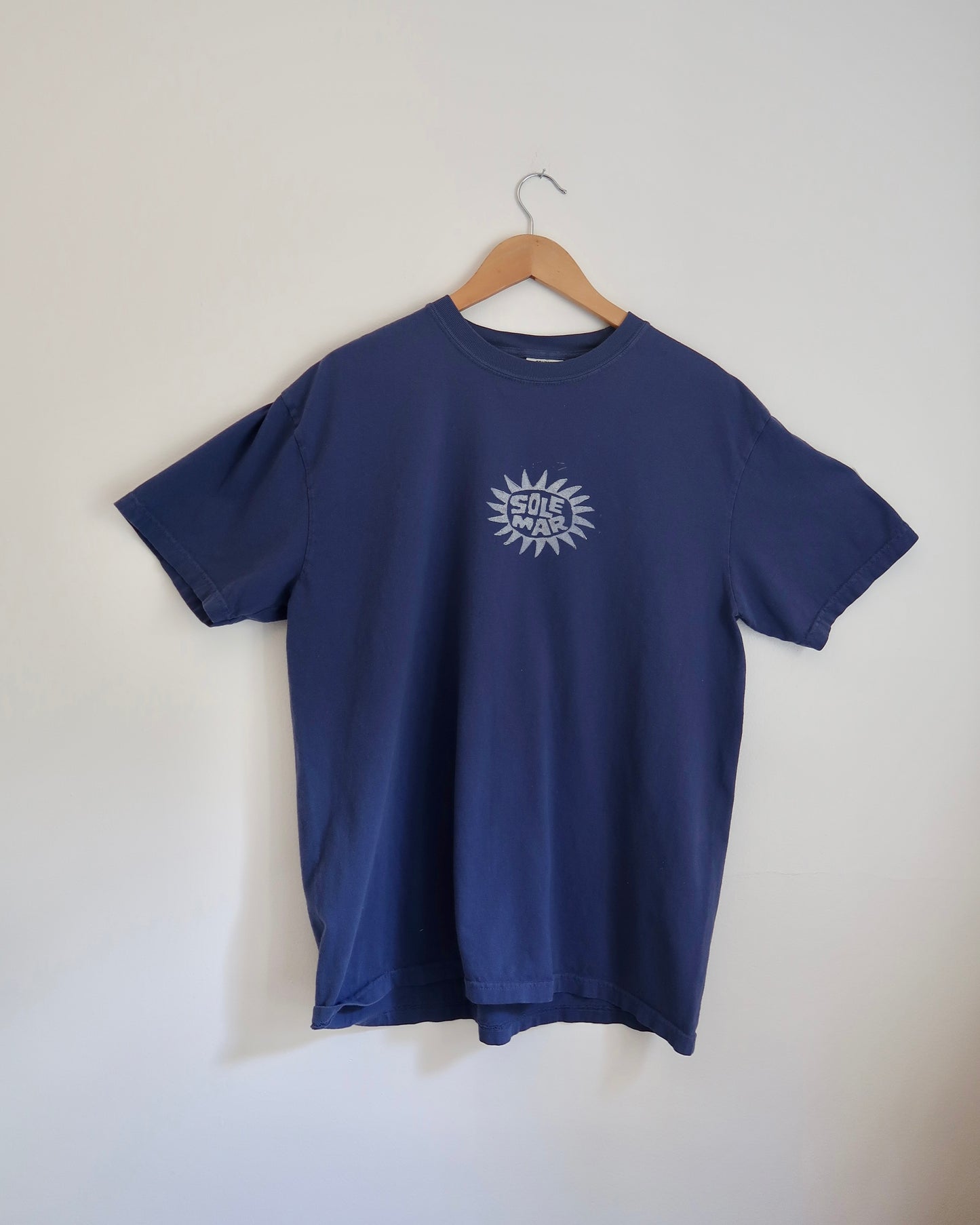 Size Large Stamped SOLEMAR Tee in NAVY