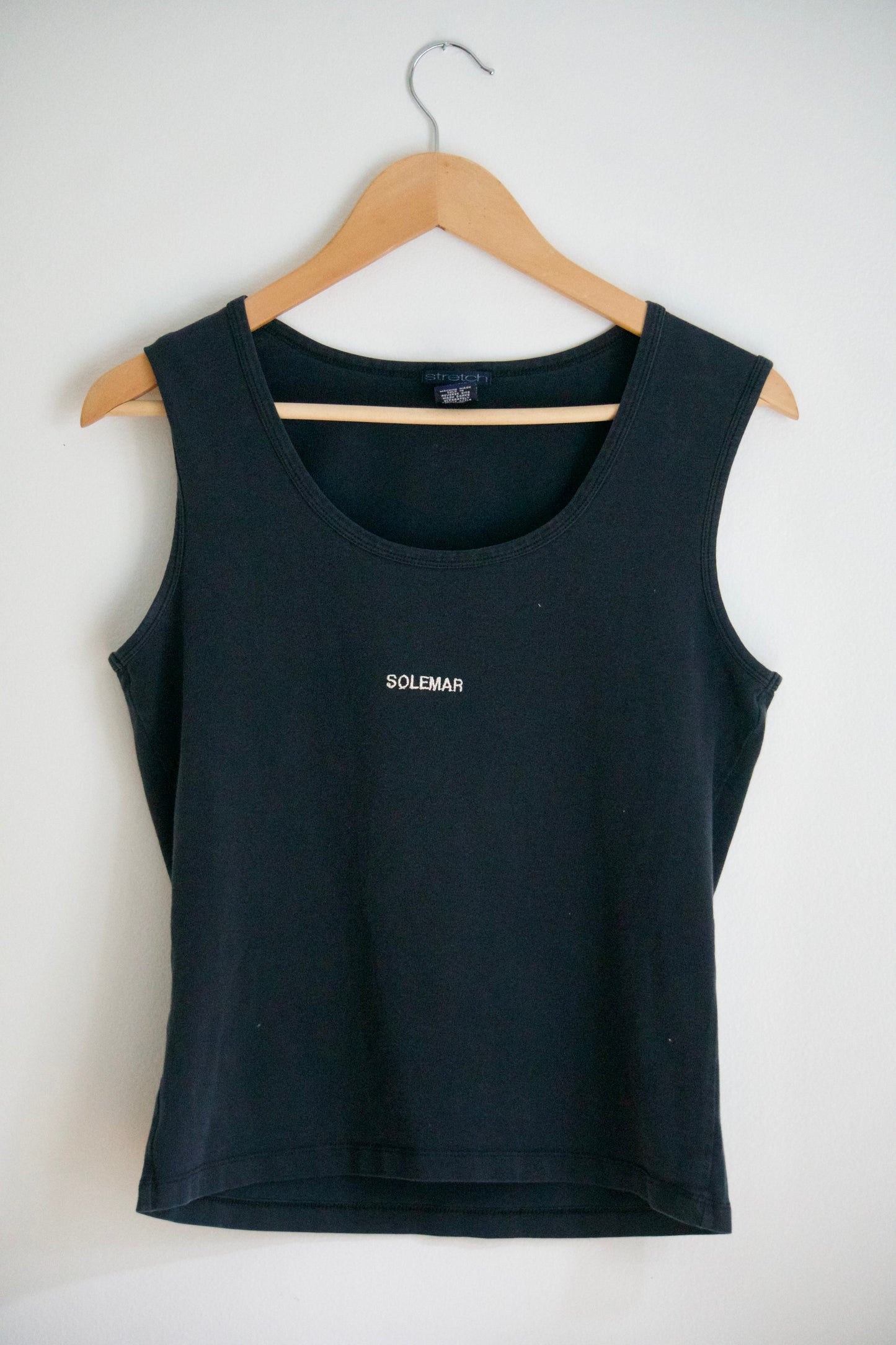 Medium Embroidered SOLEMAR Tank in Black