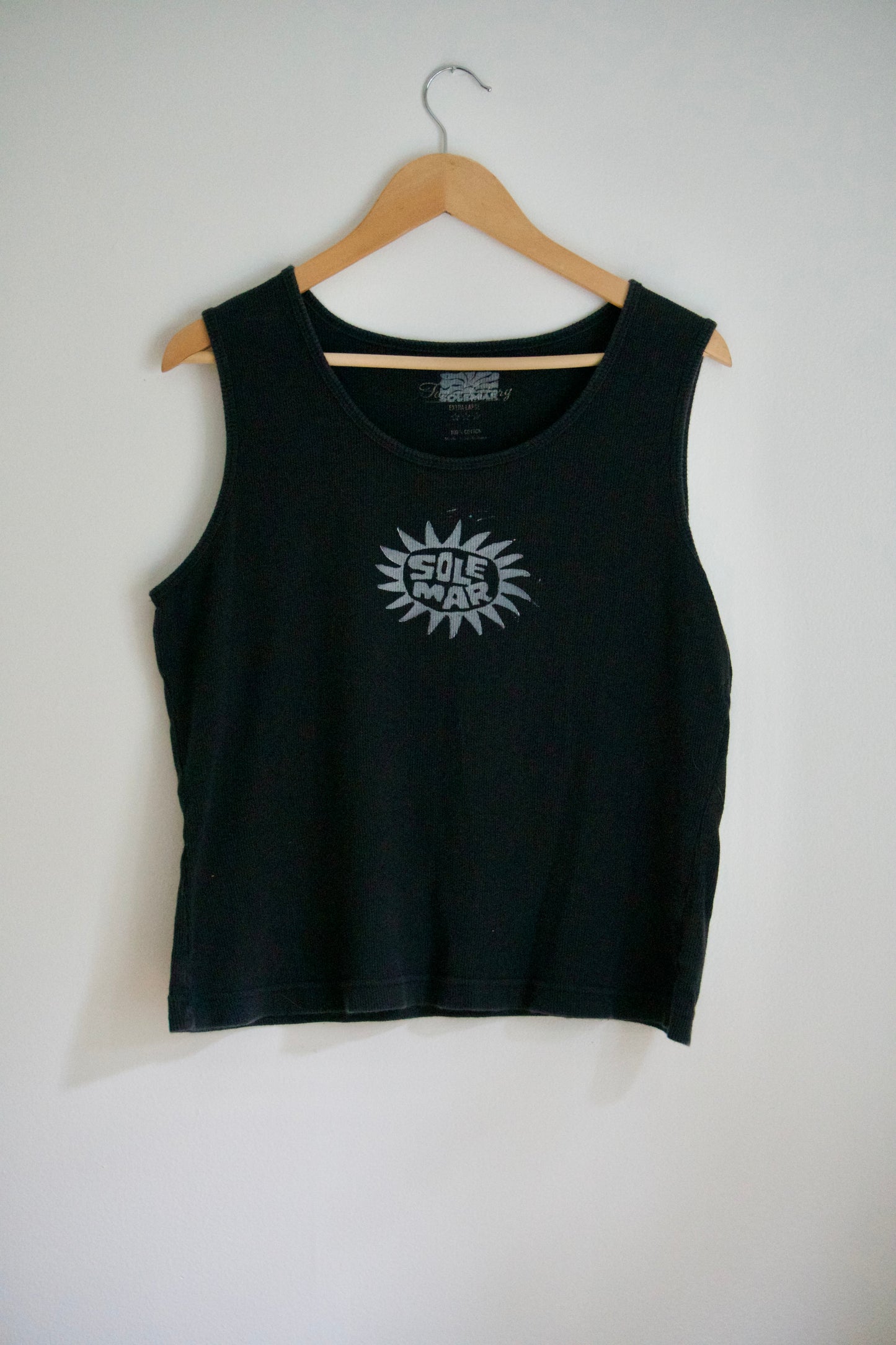 Size XL SOLEMAR Sun Stamped Tank in Black