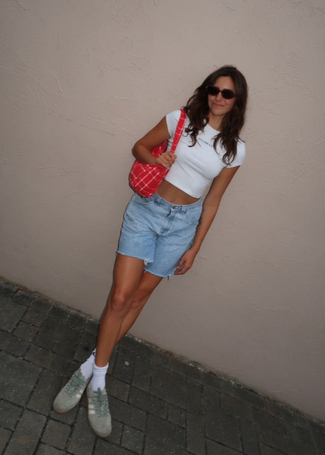 SOLEMAR embroidered white baby tee