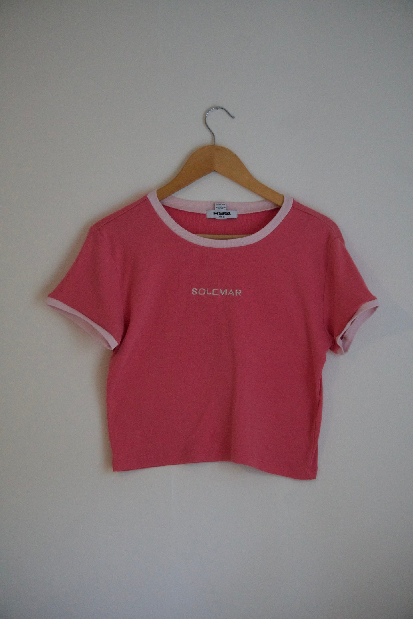 Size M Embroidered Solemar Tee in PINK