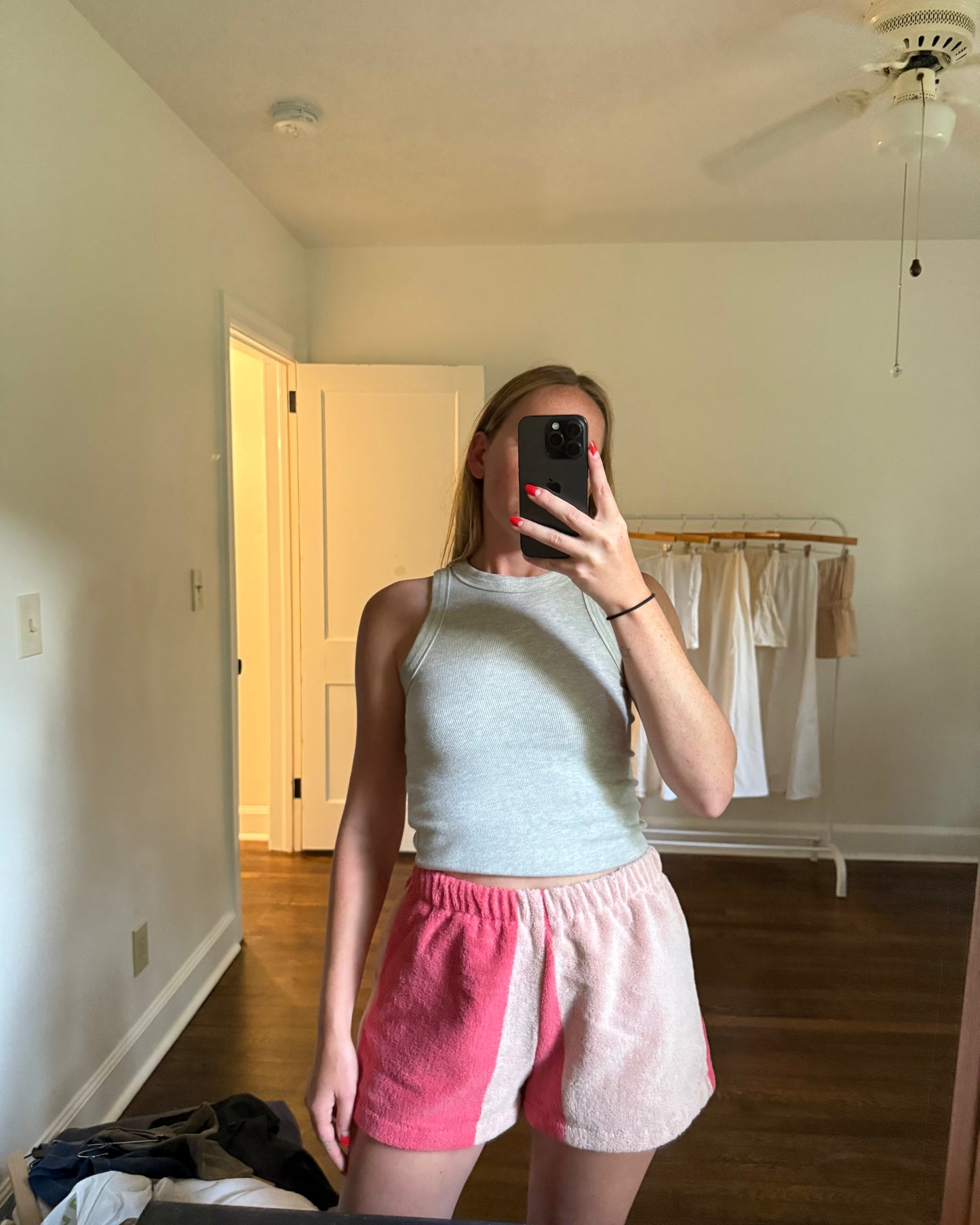 Towel Shorts in Pink
