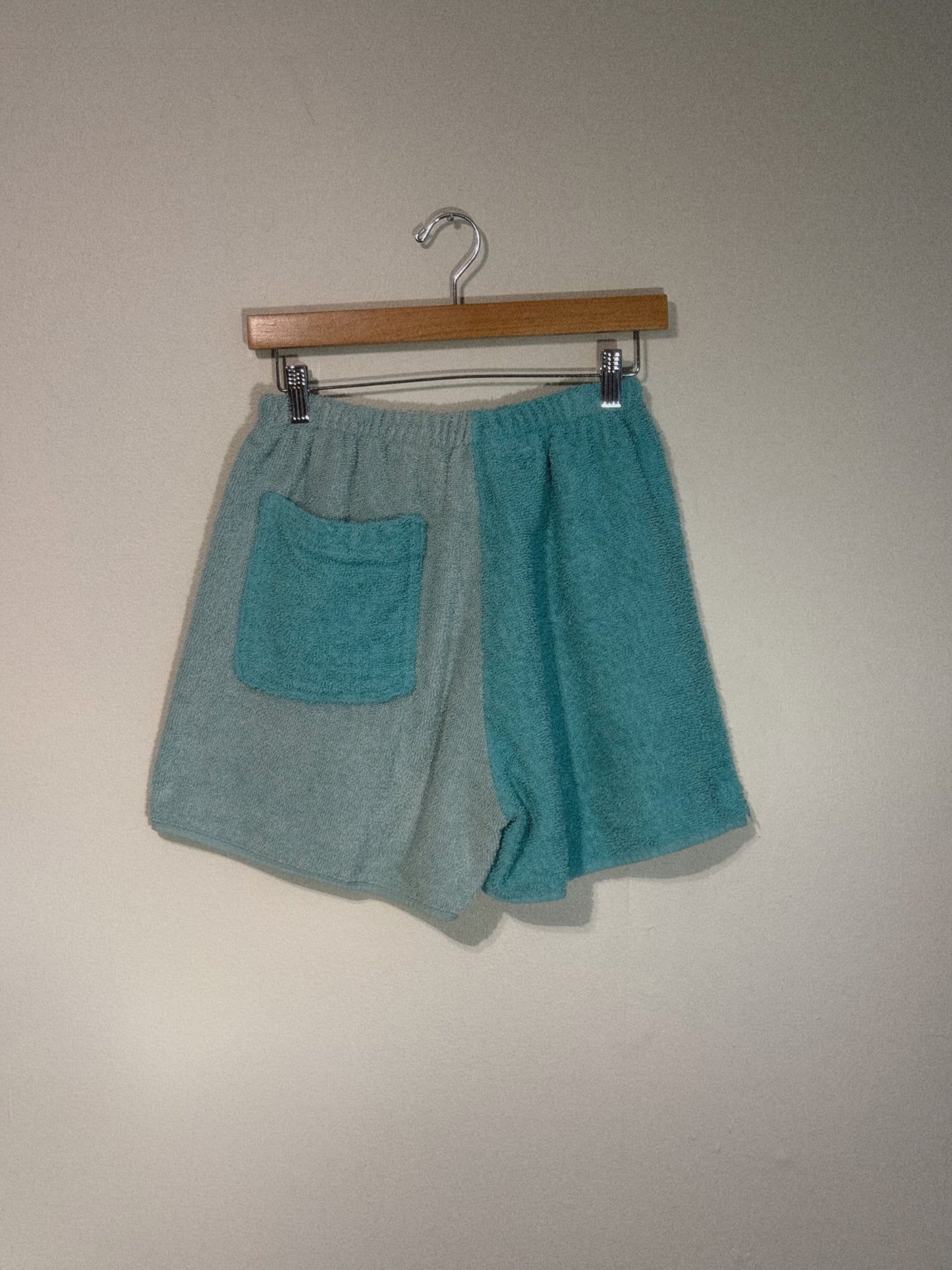 Towel Shorts in Aqua and Teal