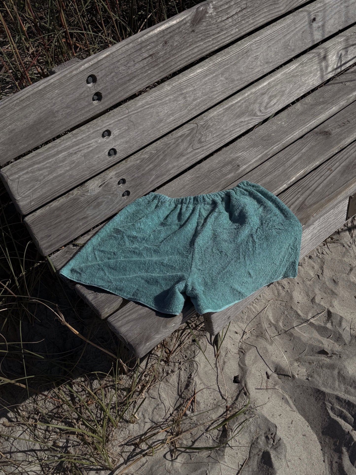 Towel Shorts in Aqua