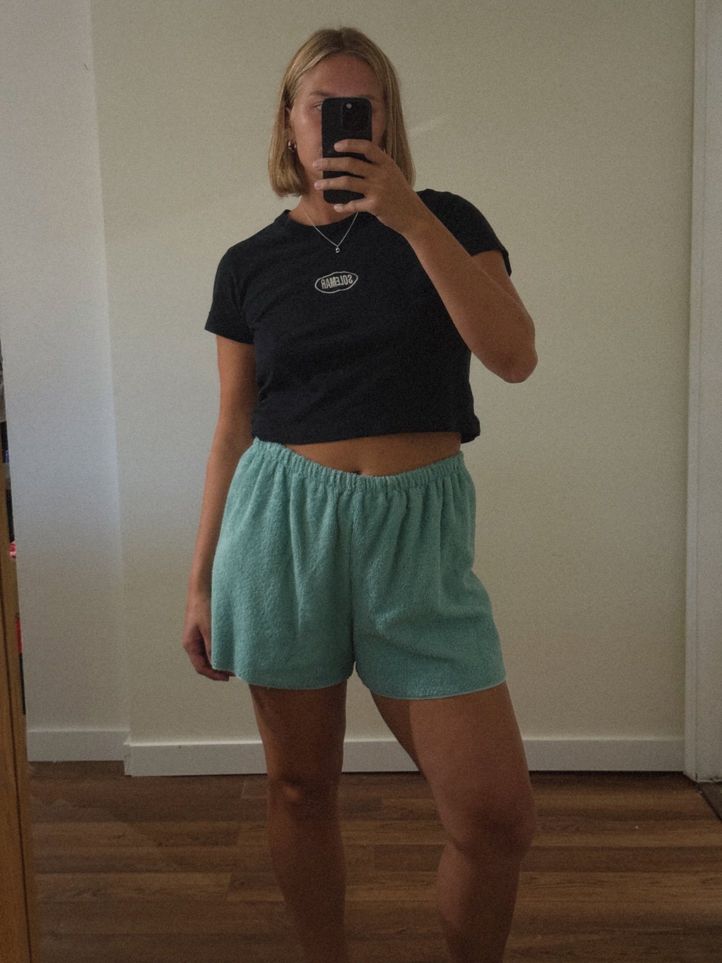 Towel Shorts in Aqua