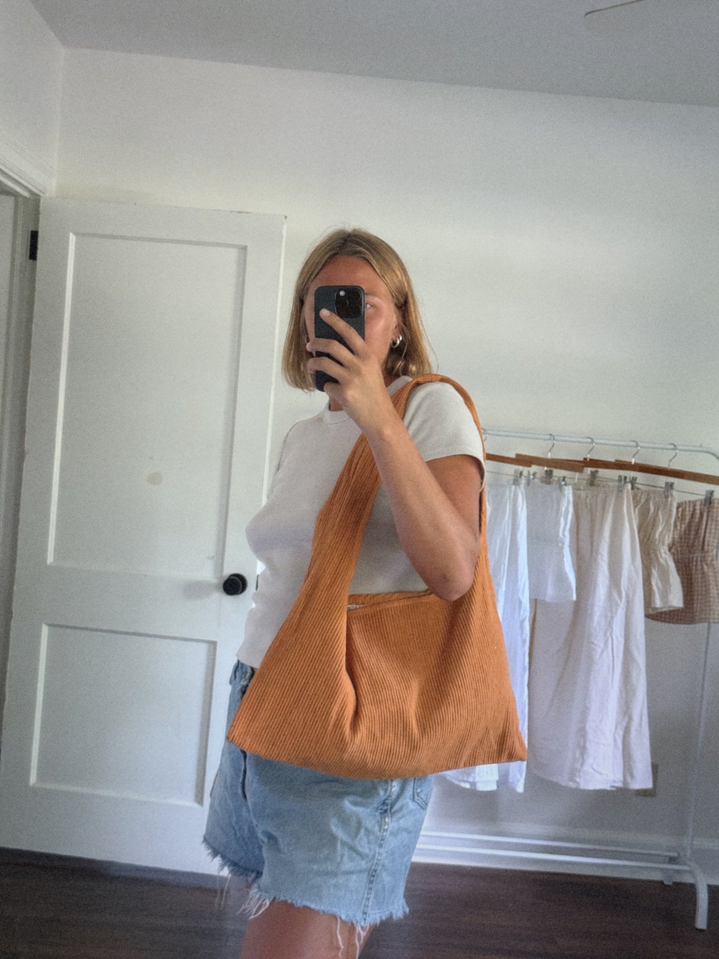 Orange Shoulder Sling Tote