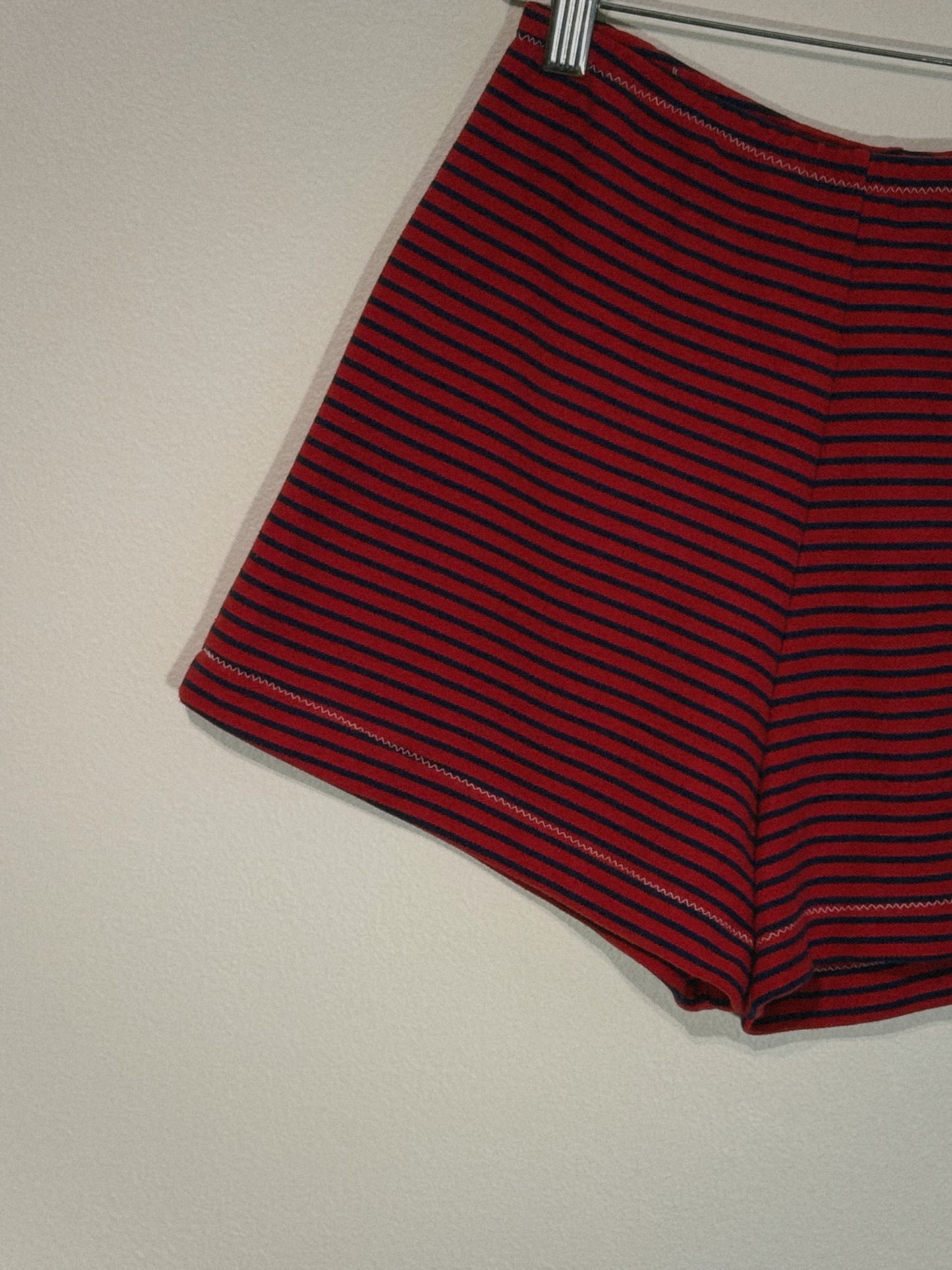 Chica Micro Shorties in Black and Red Mini Stripes
