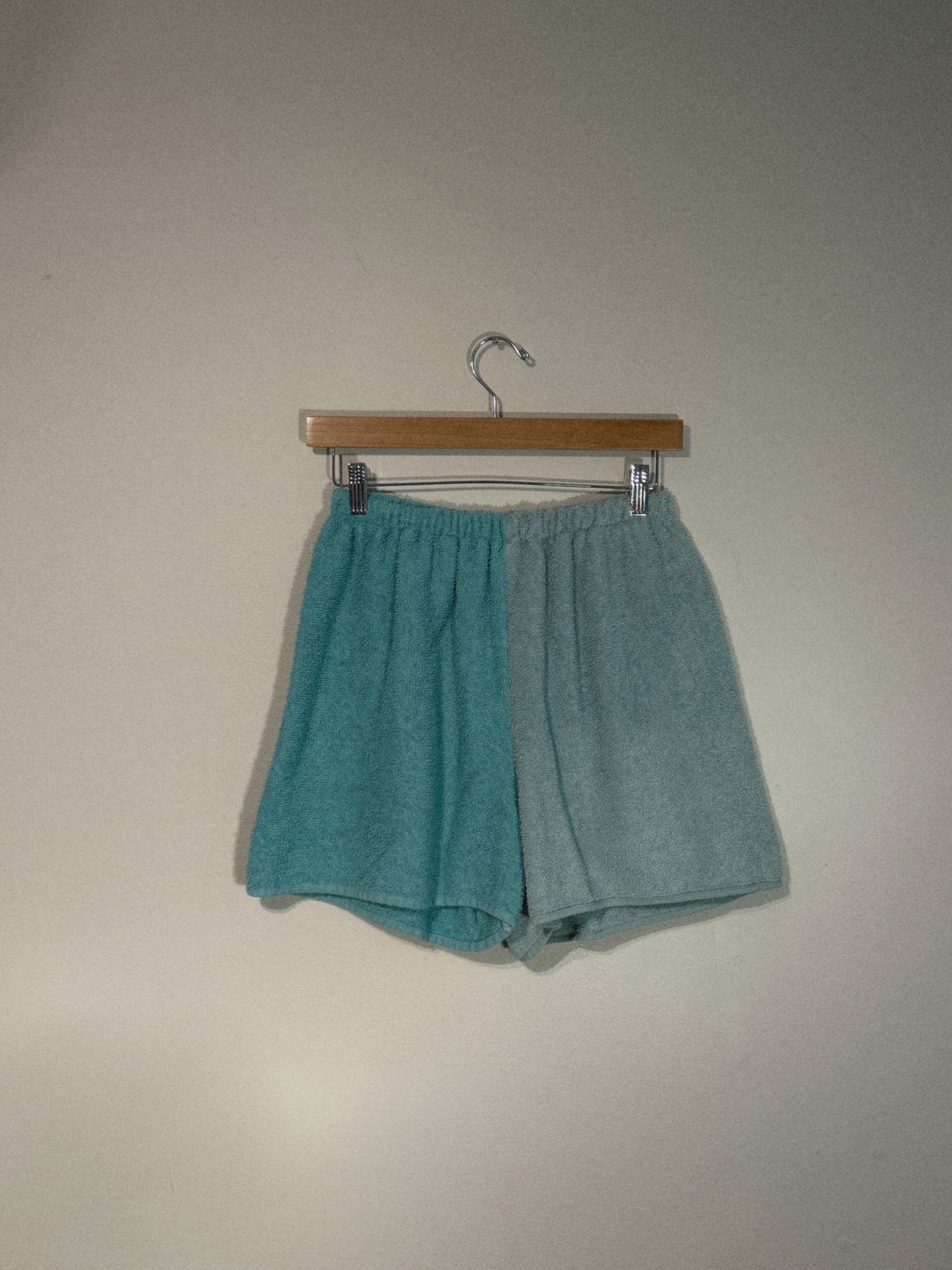 Towel Shorts in Aqua and Teal