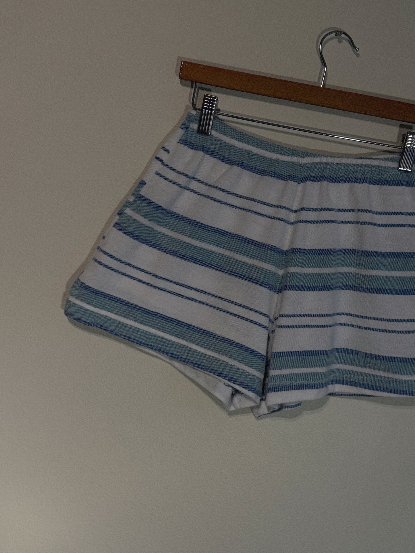 Chica Micro Shorties in Blue and White Stripes