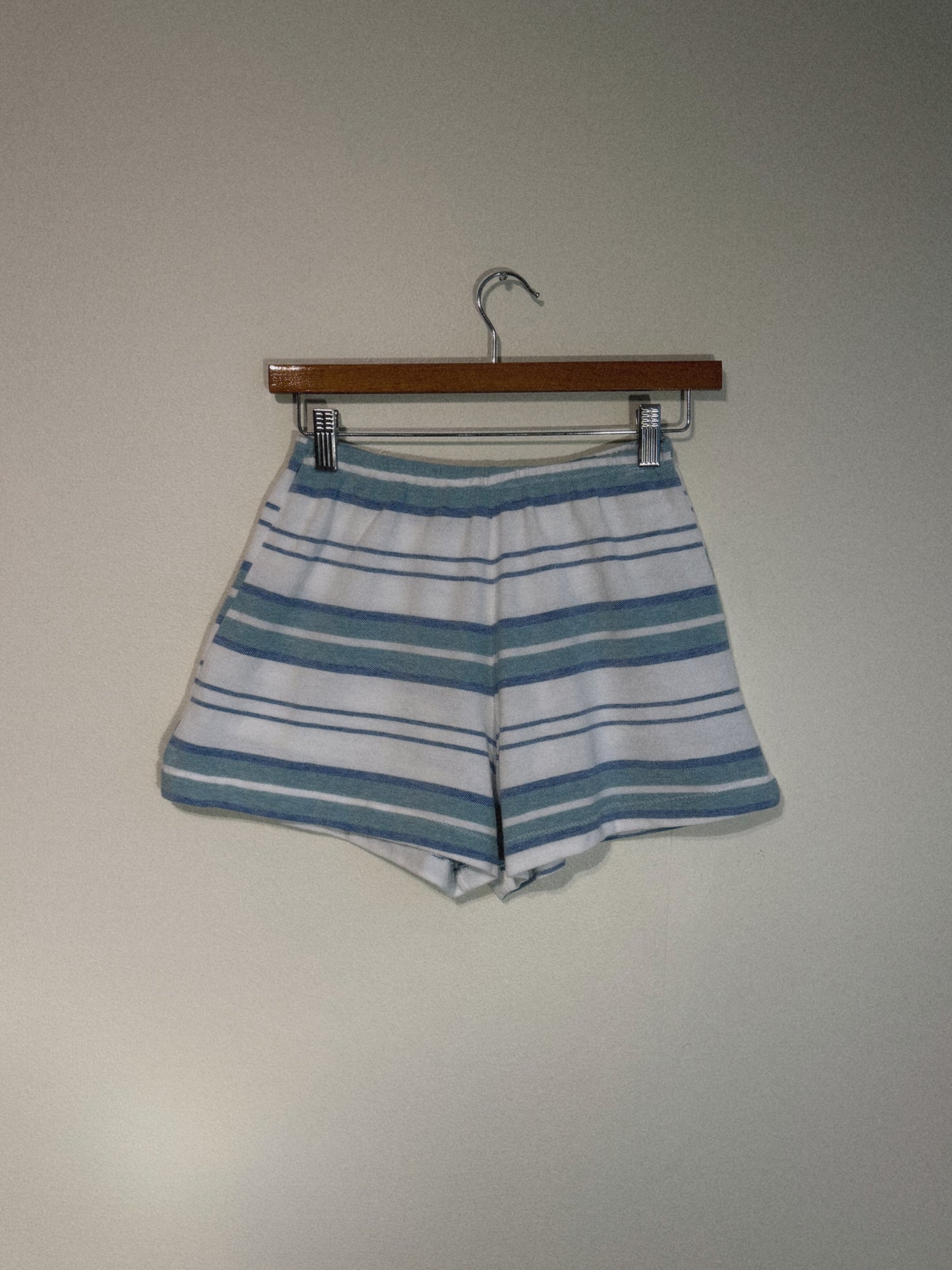Chica Micro Shorties in Blue and White Stripes