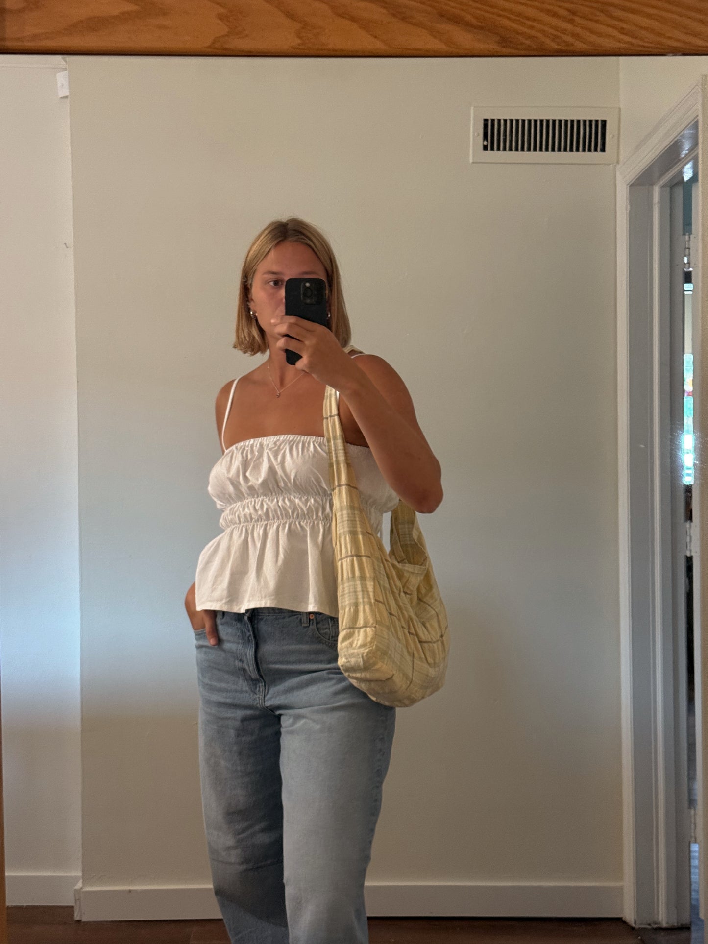 Yellow Plaid Boxy Slinger