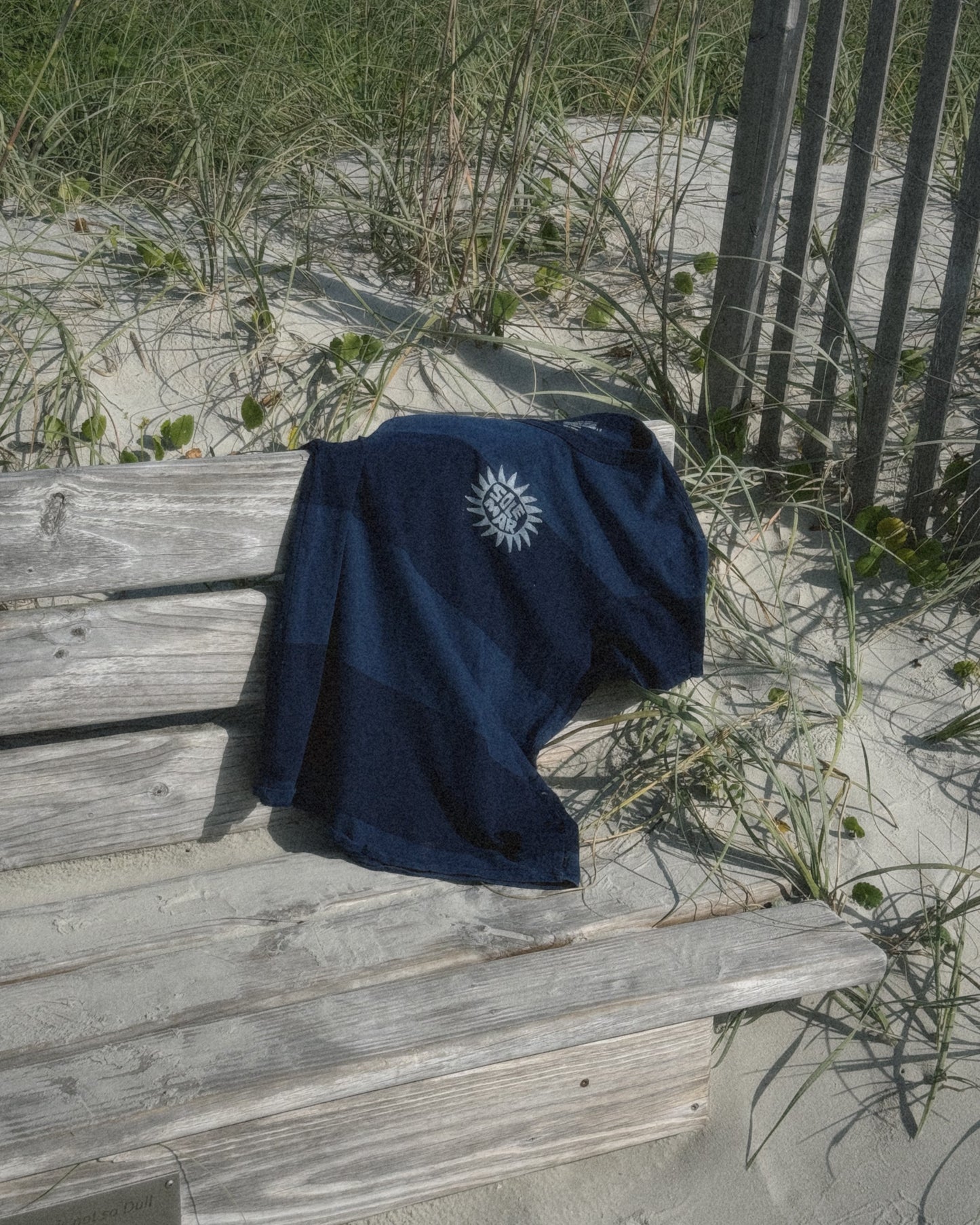Navy and Blue Stripes Stamped SOLEMAR Tee