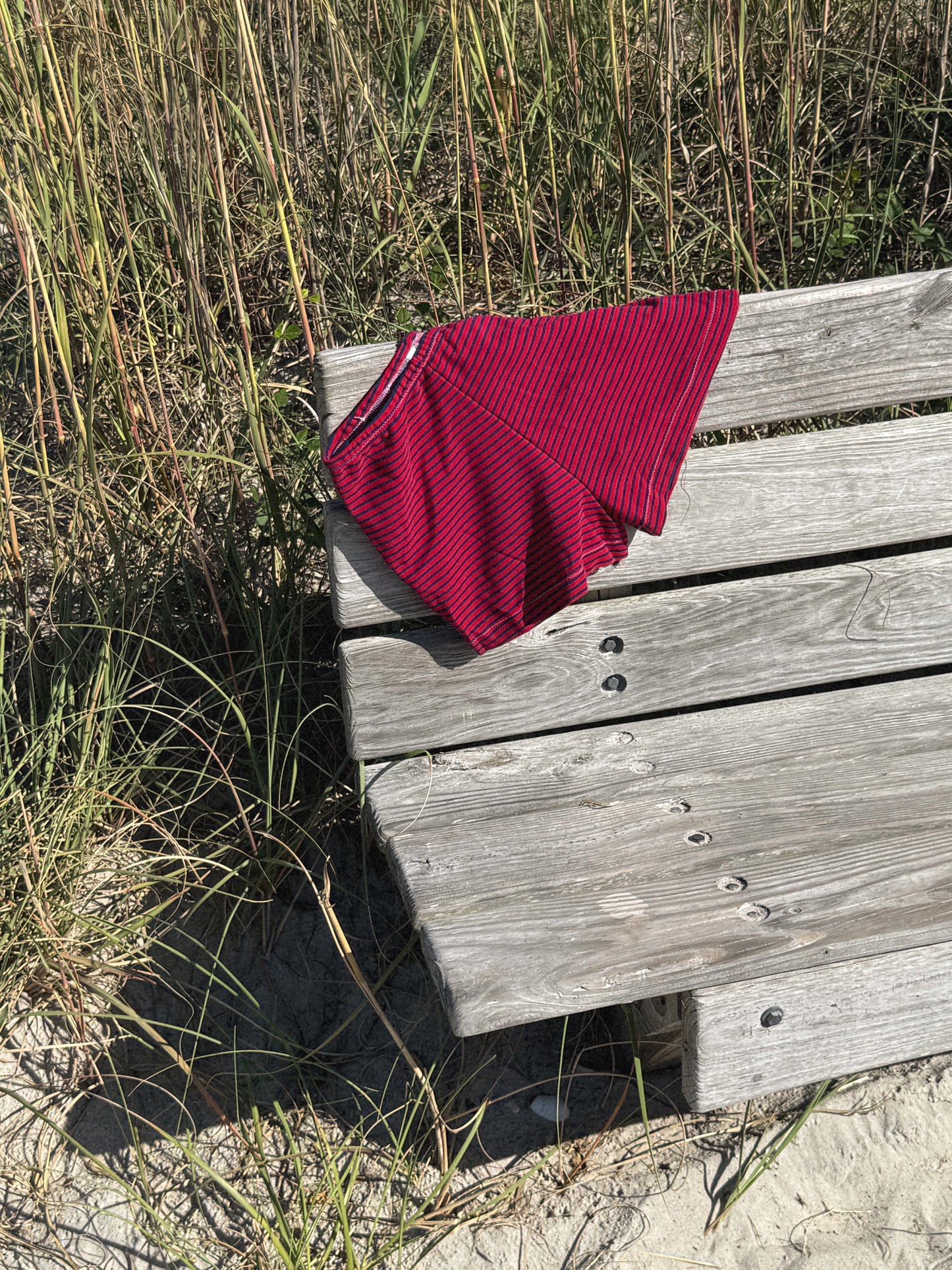 Chica Micro Shorties in Black and Red Mini Stripes