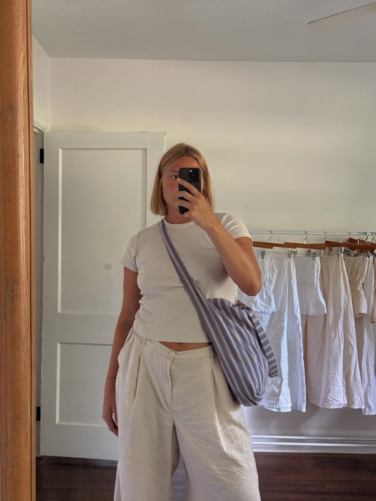 Striped Beach Tote in Blue