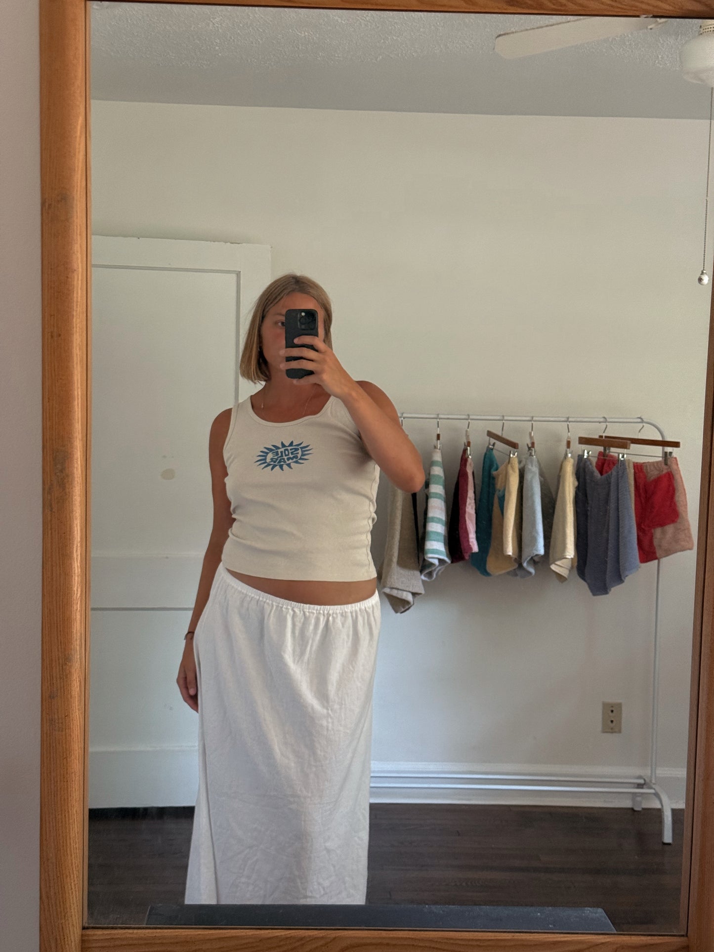 Size Large SOLEMAR Sun Stamped Tank in Cream