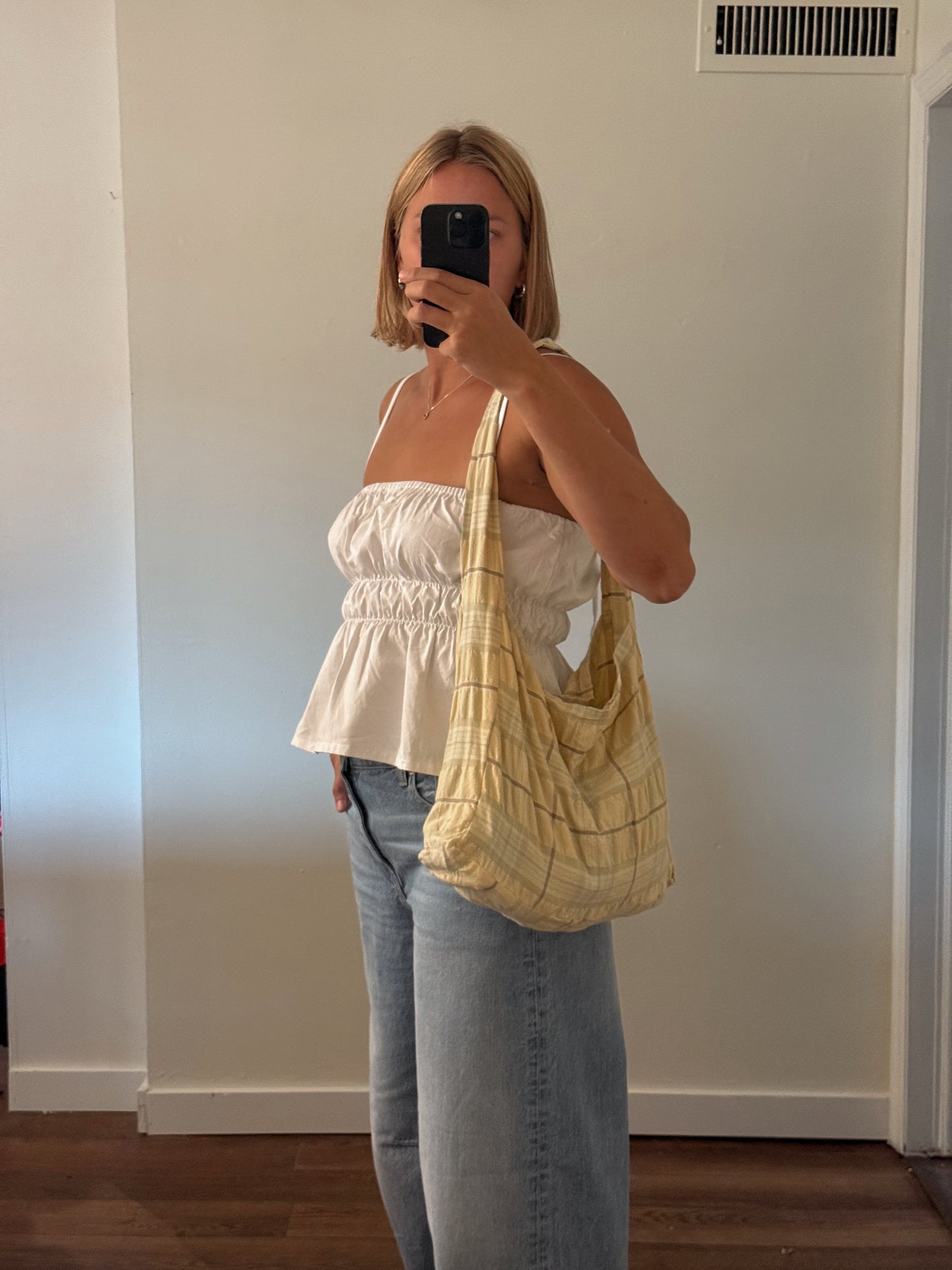 Yellow Plaid Boxy Slinger