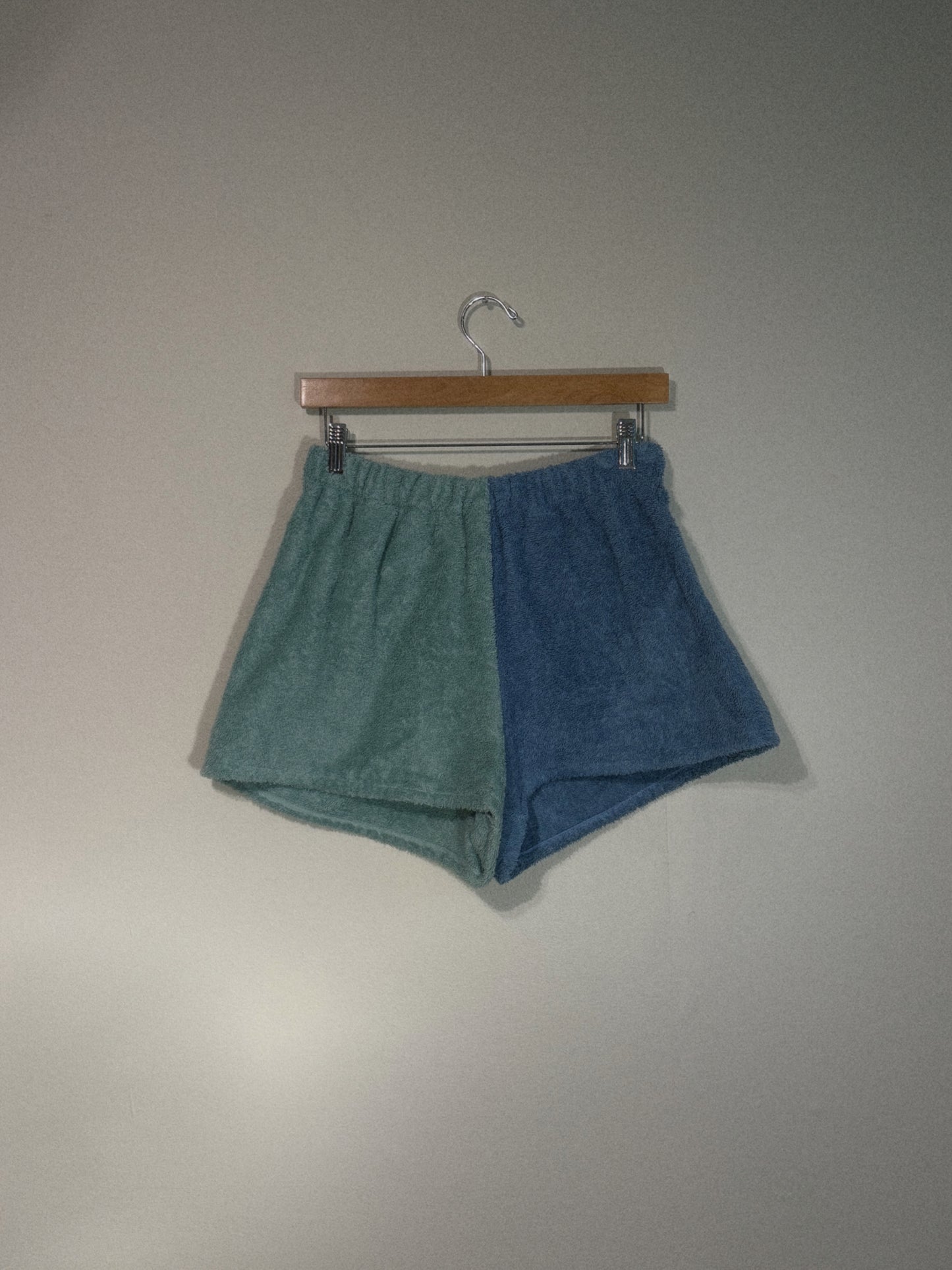 Towel Shorts in Blue and Aqua