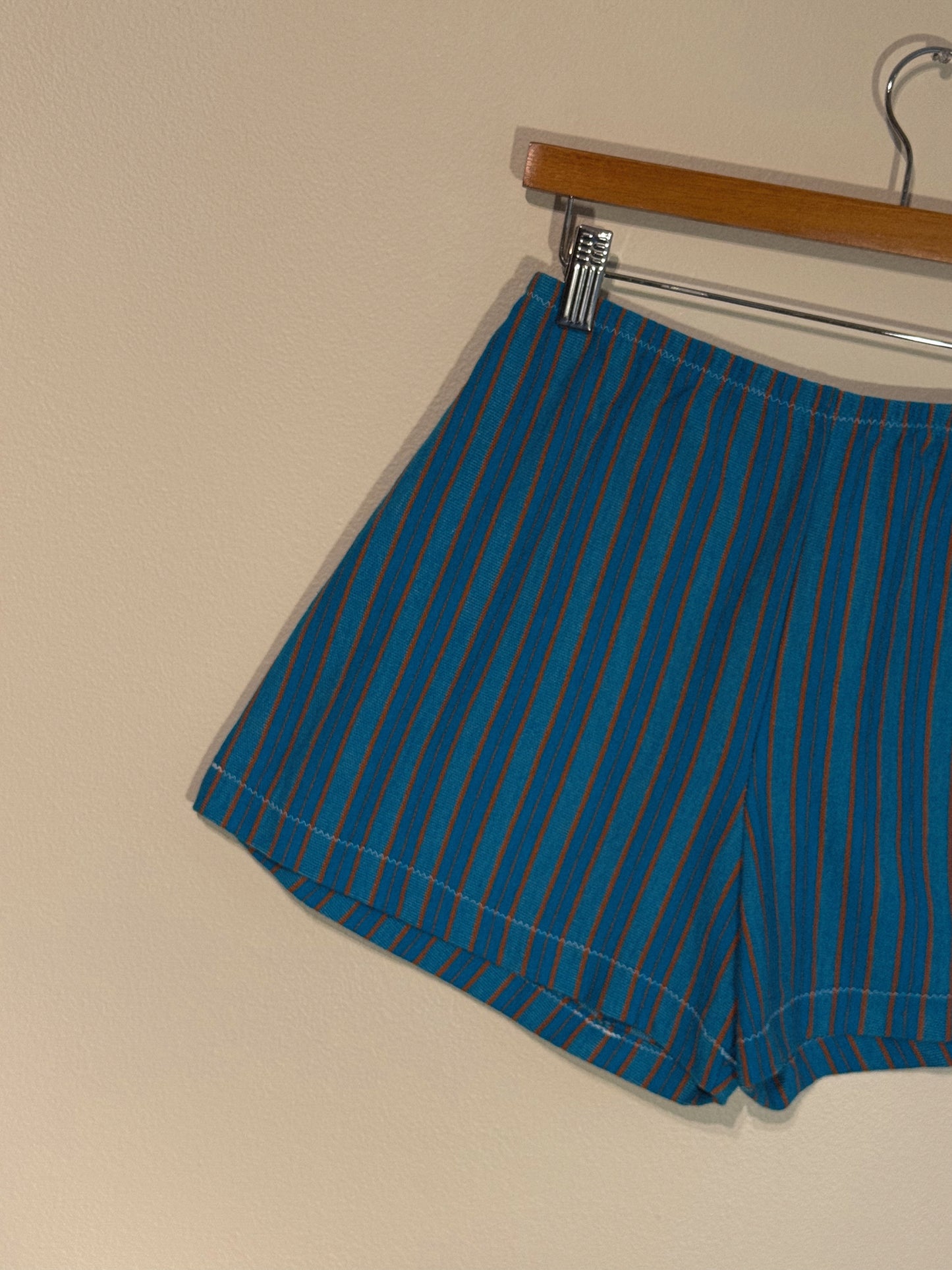 Chica Micro Shorties in Teal and Orange Stripes