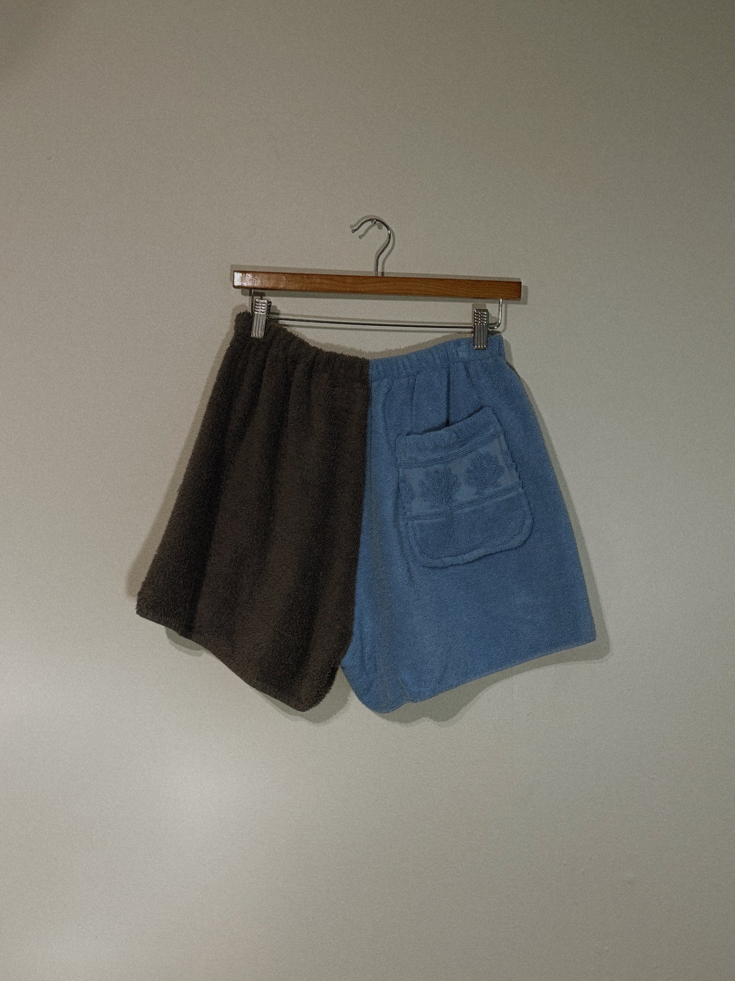 Towel Shorts in Blue and Grey
