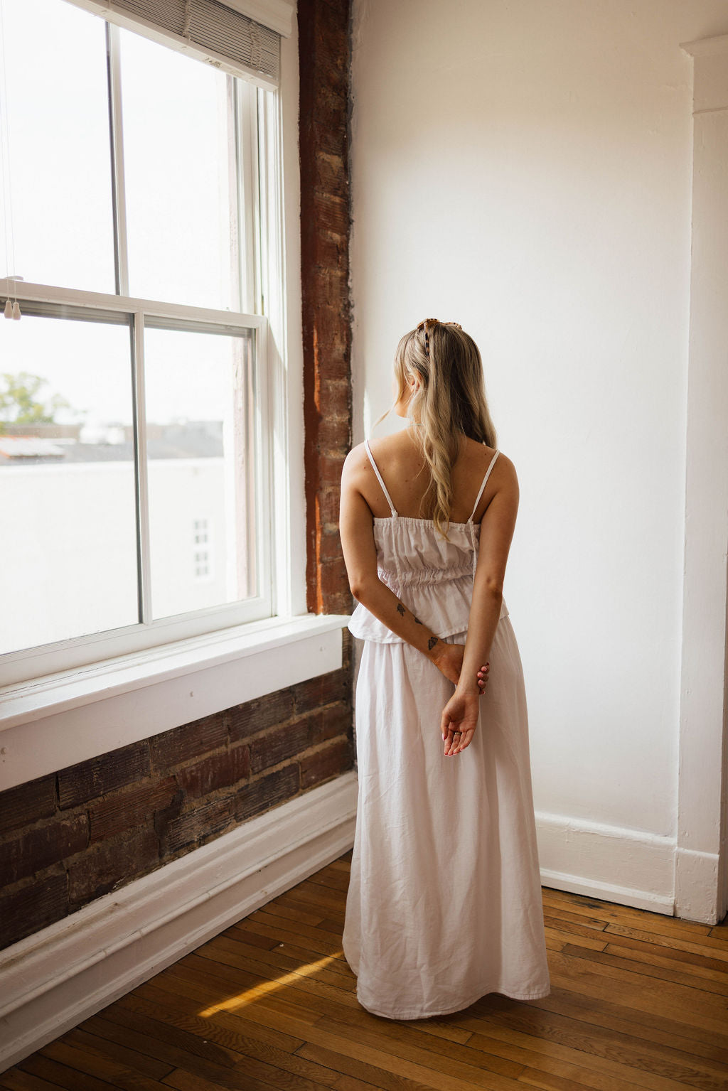Billie Tank in White Cotton