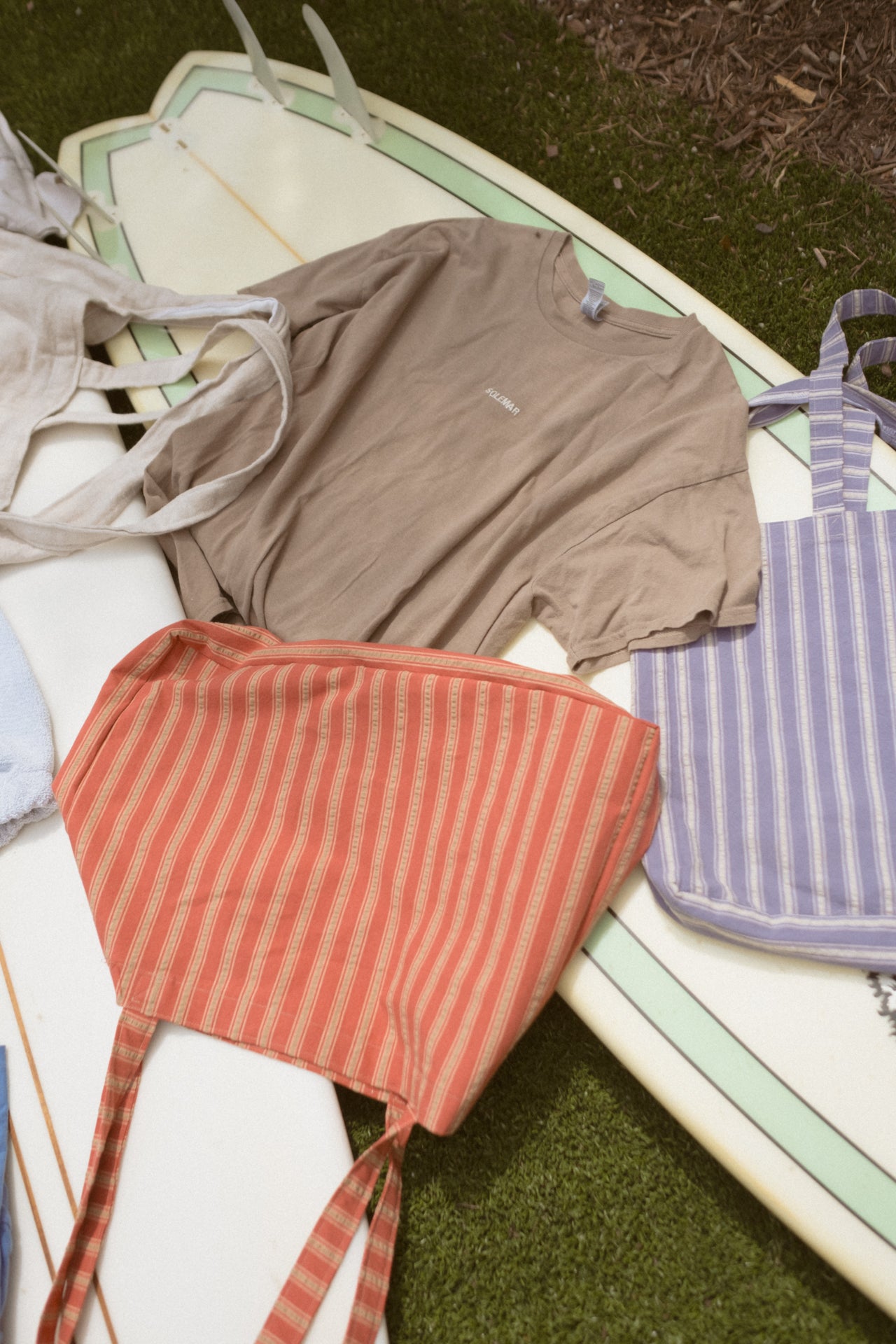 Striped Beach Tote in Red