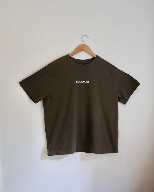 Size Large Embroidered SOLEMAR Tee in GREEN