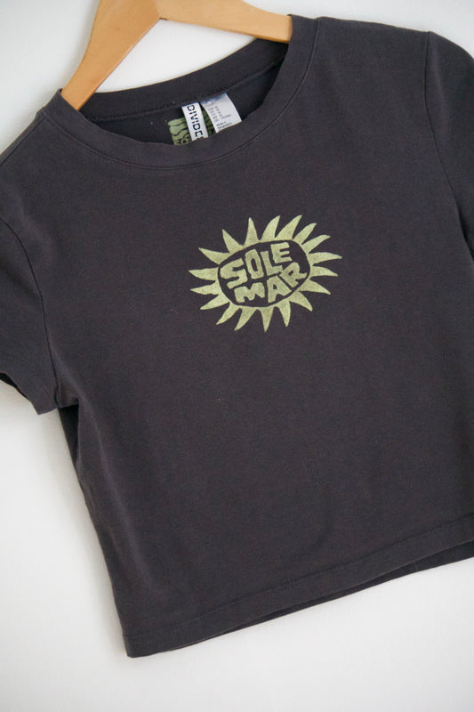 SM/M SOLEMAR Sun Stamped Baby Tee in Grey