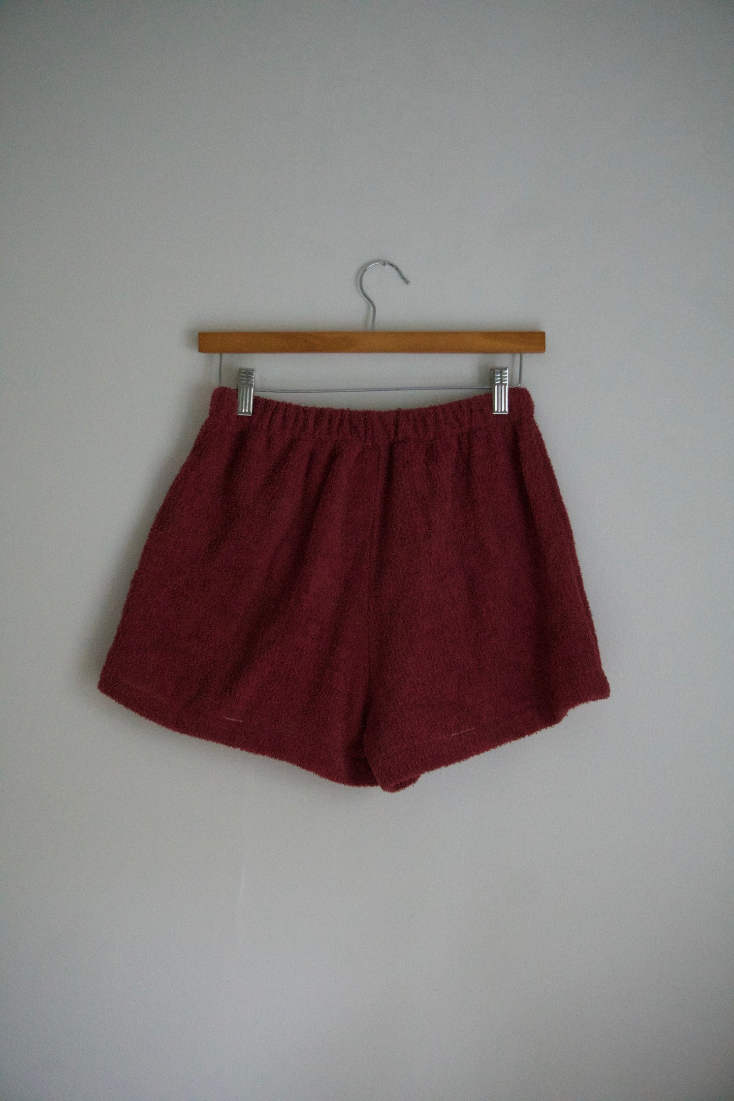 Towel Shorts in Pink Seashell and Red