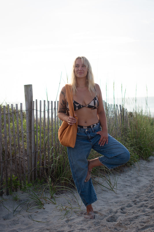 Orange Shoulder Sling Tote
