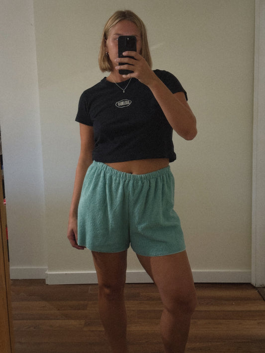 Towel Shorts in Aqua