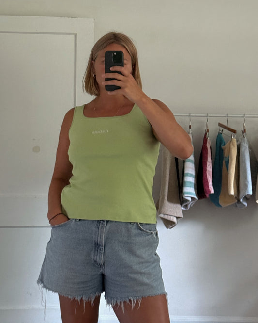 Size Large Embroidered Light Green SOLEMAR Tank