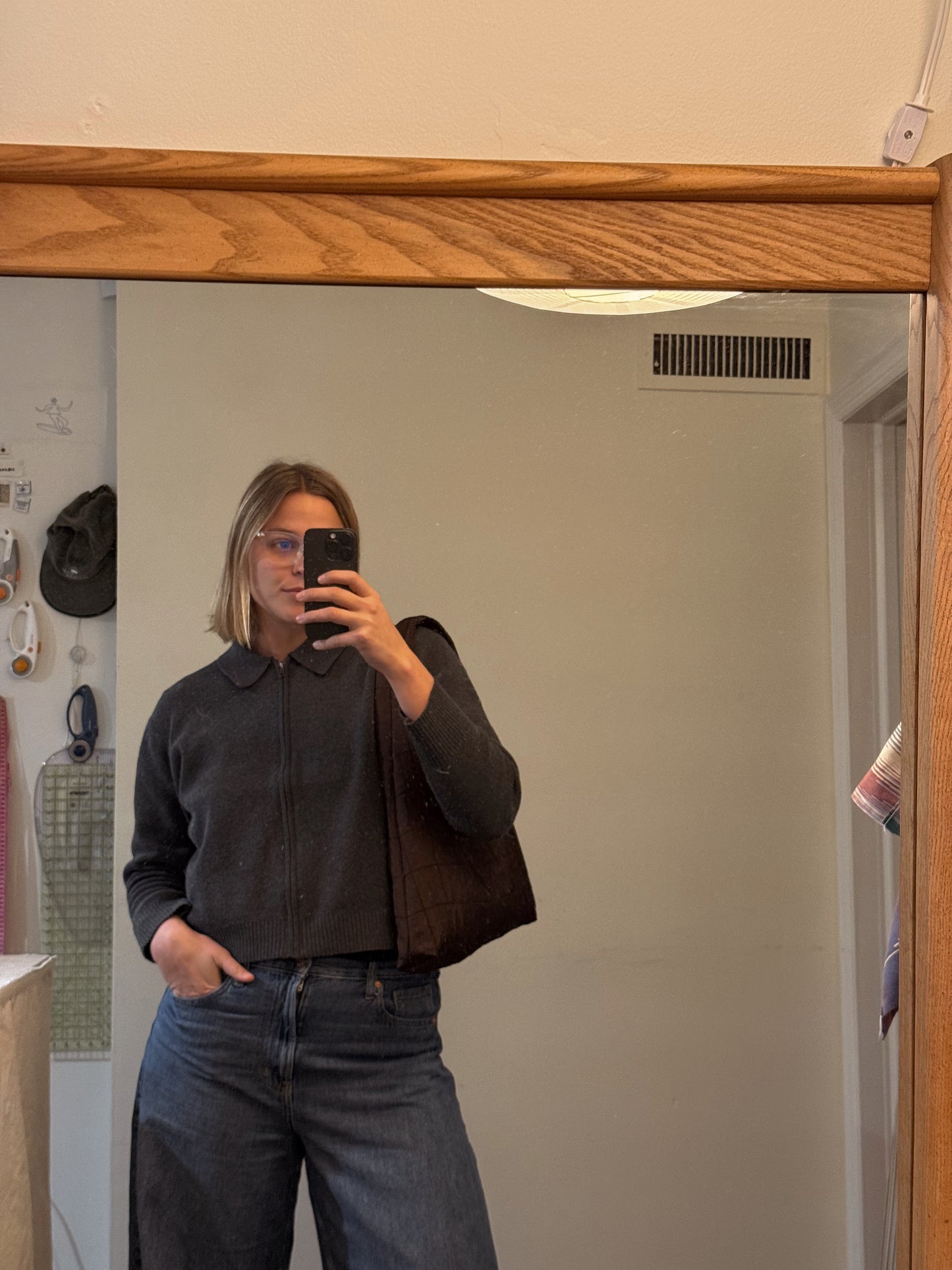 Chocolate Squares Triangle Tote