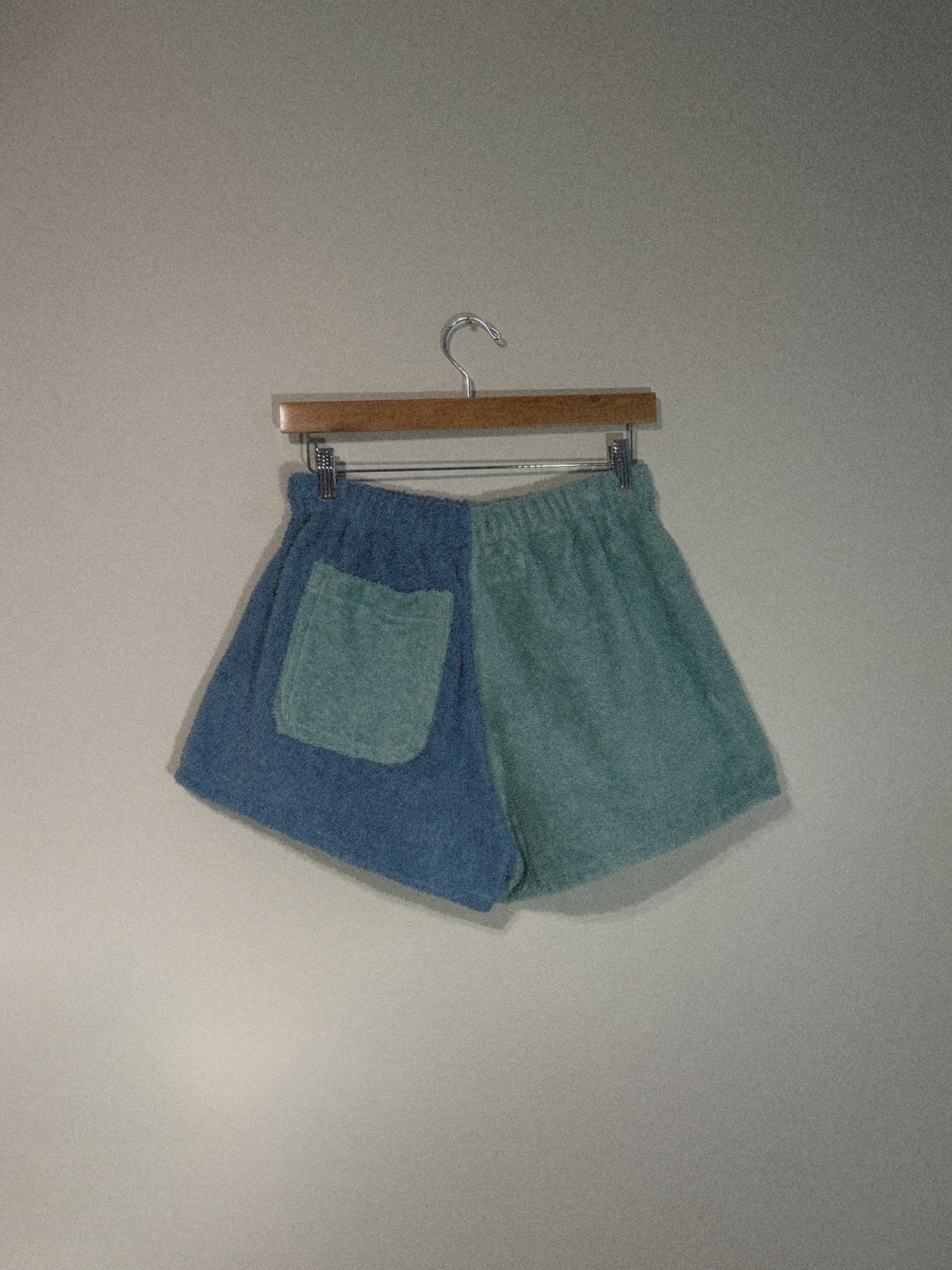 Towel Shorts in Blue and Aqua