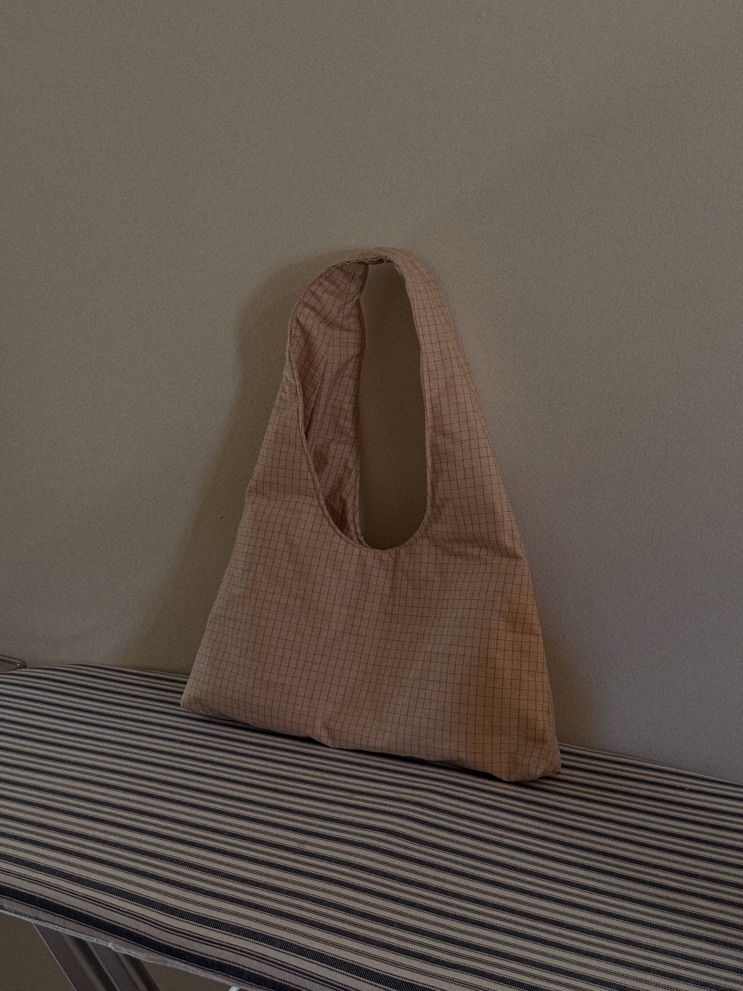 Salmon Squares Triangle Tote