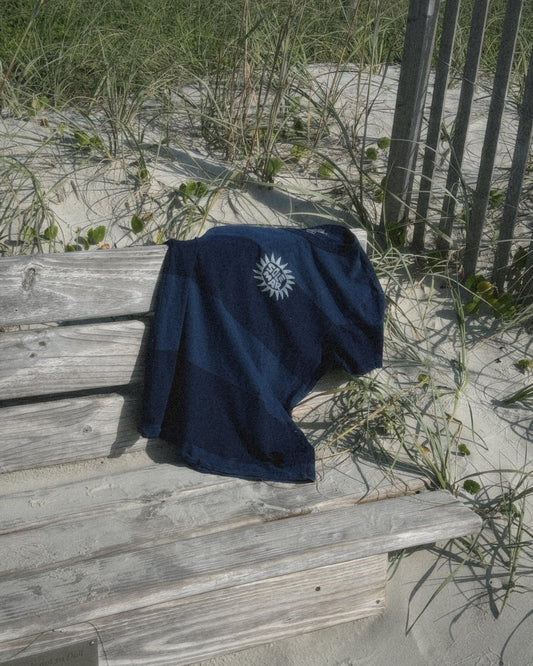 Navy and Blue Stripes Stamped SOLEMAR Tee