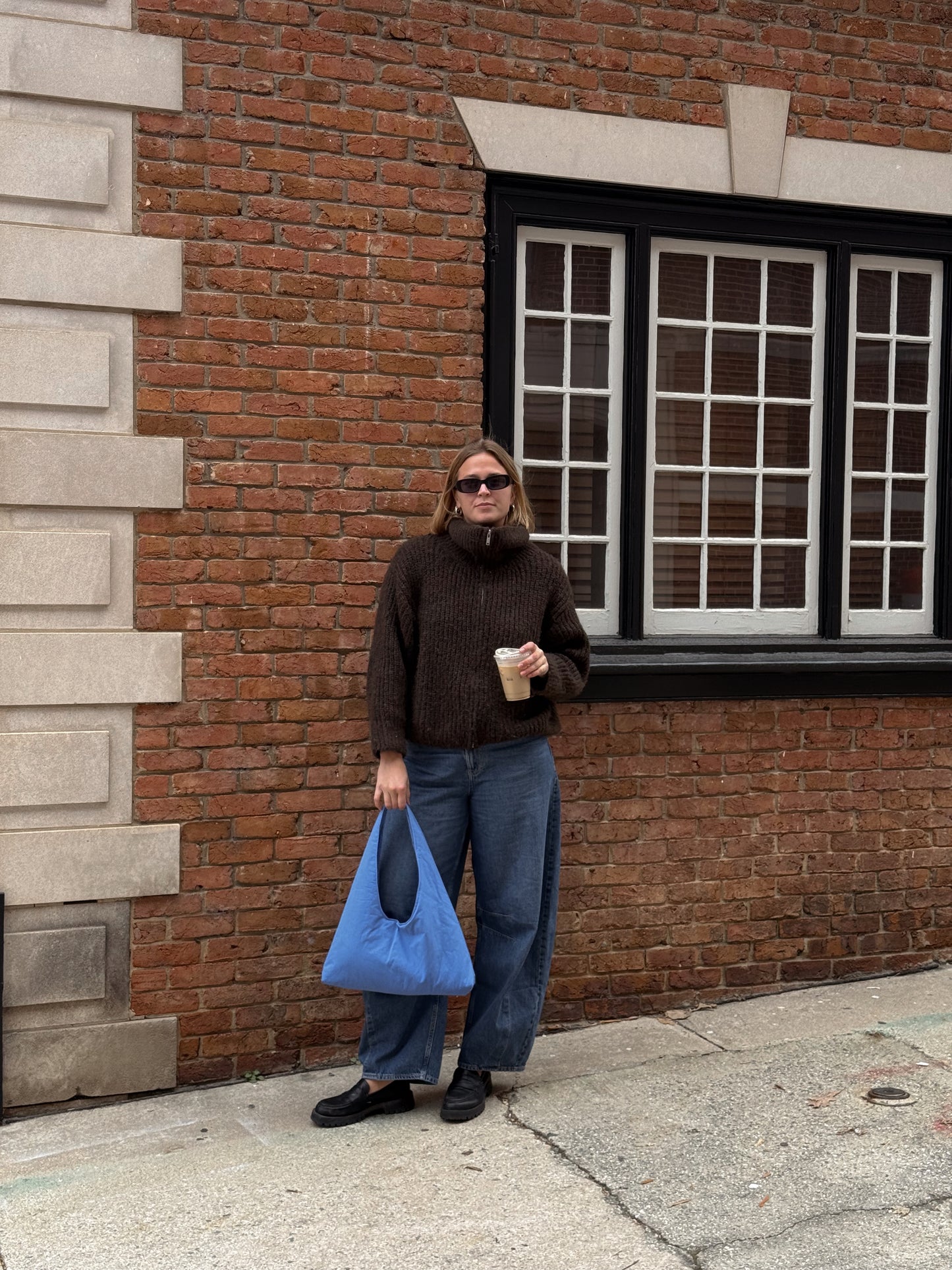 Blue Cotton Triangle Tote