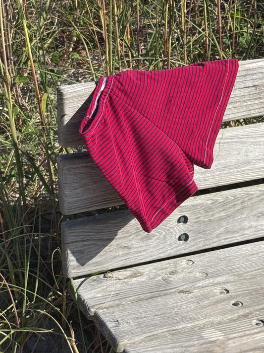 Chica Micro Shorties in Black and Red Mini Stripes