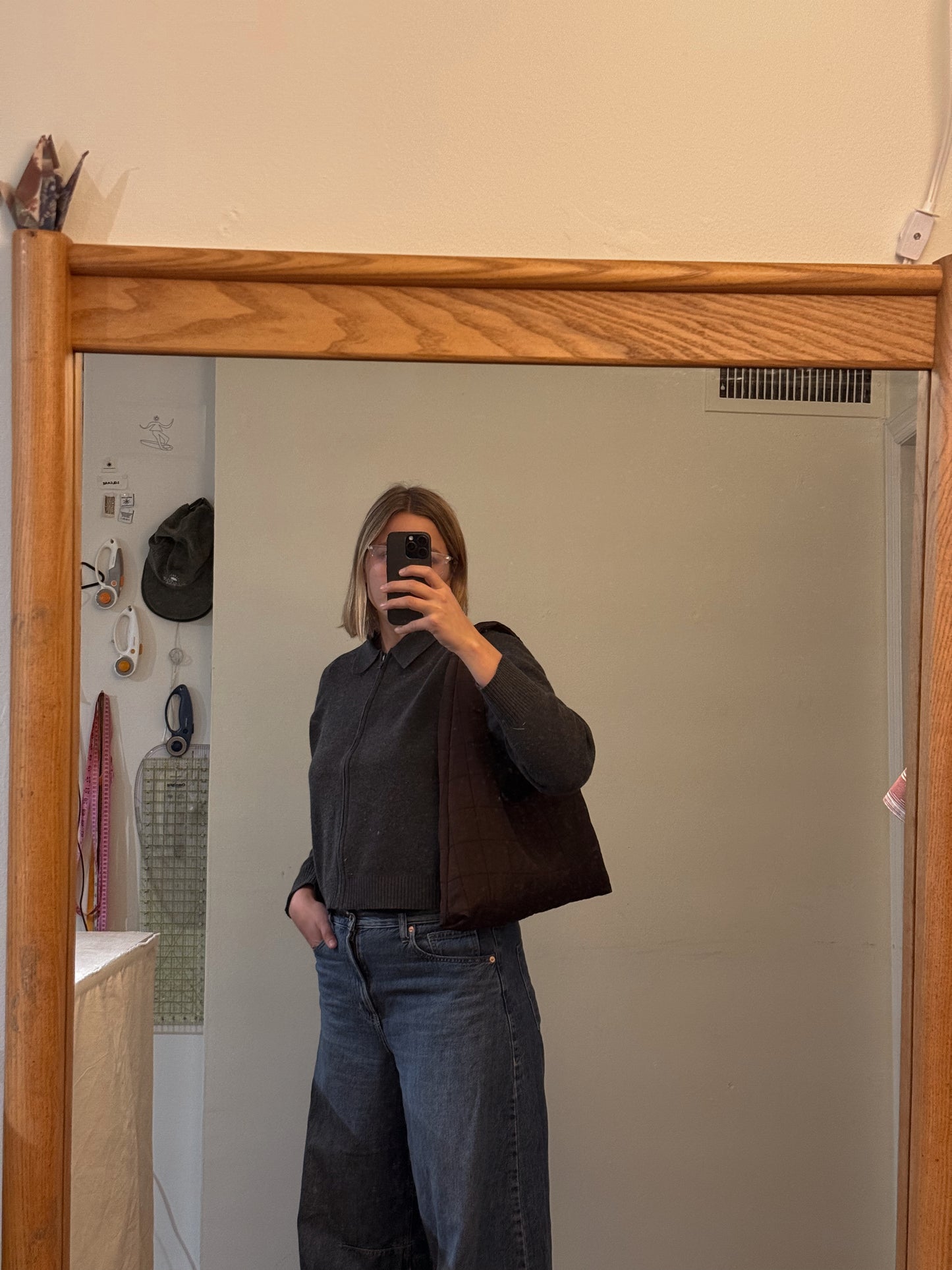 Chocolate Squares Triangle Tote