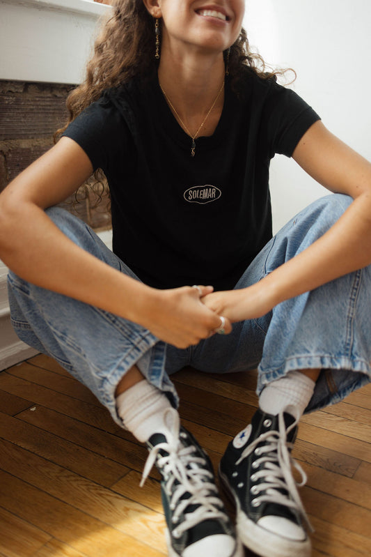 Black SOLEMAR Baby Tee